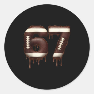 Sticker Rond Football 67 Drôle Six Sept 6 7 Meme