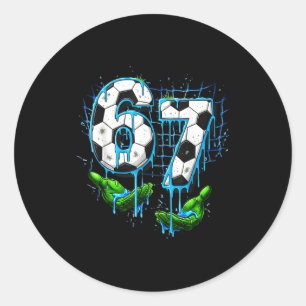 Sticker Rond Football 67 Enfants Crème Glacée Dégoulinant Drôle
