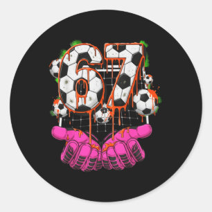 Sticker Rond Football 67 Six Seven Drôle Gen Alpha Meme Drip Ga