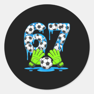 Sticker Rond Football 67 Six Seven Gen Alpha Mème Dégoulinade 6