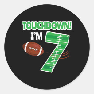 Sticker Rond Football 7e Anniversaire Joueur Jeu Lover Équipe
