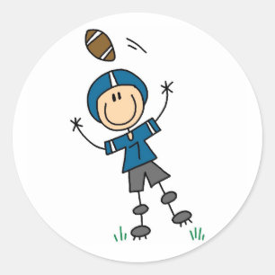 Sticker Rond Football à bâtonnets bleu