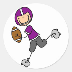 Sticker Rond Football à bâtonnets violet