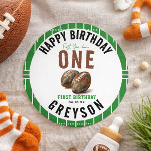 Sticker Rond Football Aquarelle Première Année   1er Anniversai