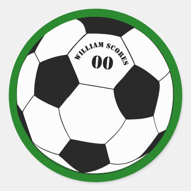 Sticker Rond Football, ballon de football avec nom et numéro (Devant)