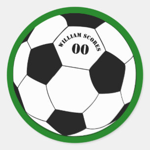 Sticker Rond Football, ballon de football avec nom et numéro