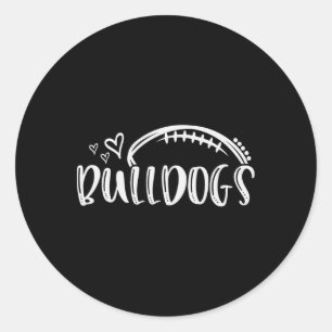 Sticker Rond Football Bulldogs École Ventilateur sportif Esprit