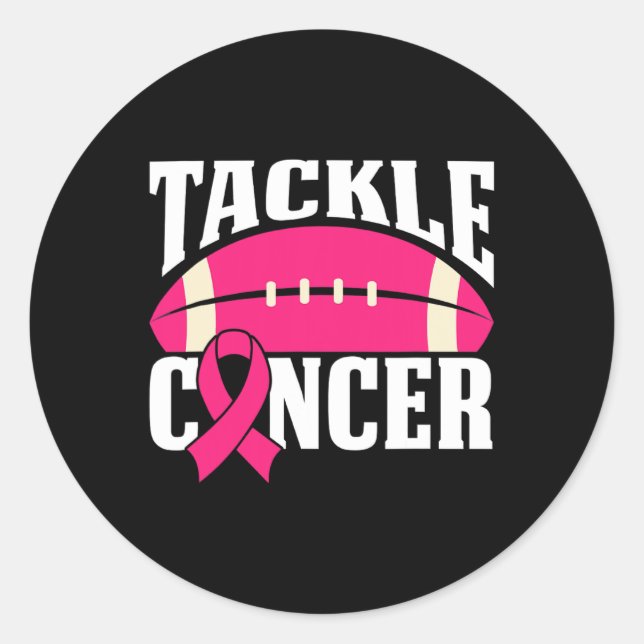 Sticker Rond Football Cancer Sensibilisation du sein Lutte Pink (Devant)