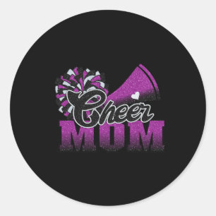 Sticker Rond Football Cheval Maman Purple Black Pom Leopard