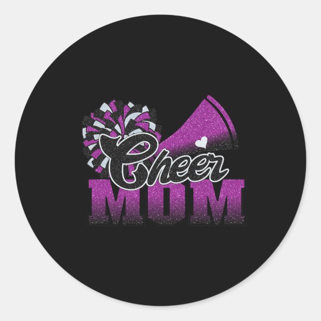 Sticker Rond Football Cheval Maman Purple Black Pom Leopard (Devant)