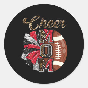 Sticker Rond Football Cheval Maman Rouge Black Pom Leopard