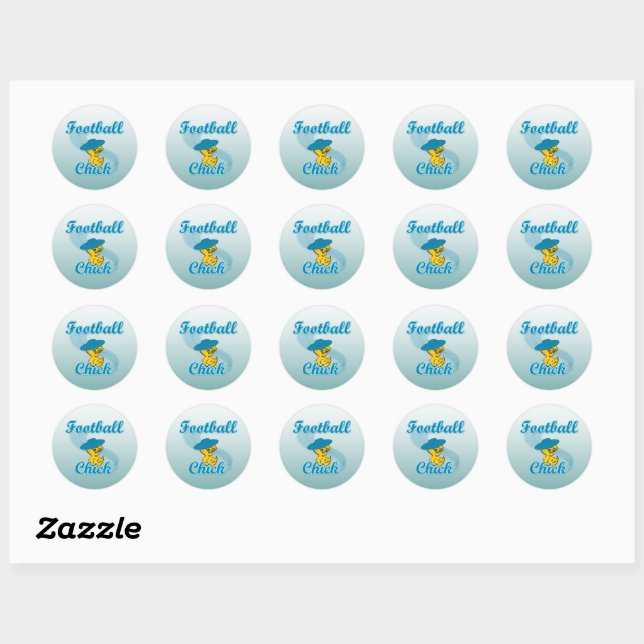 Sticker Rond Football Chick #3 (Feuille)
