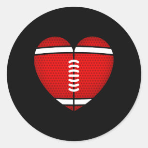 Sticker Rond Football Coeur Saint-Valentin pour les garçons fil