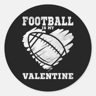 Sticker Rond Football Coeur Vintage Saint Valentin Chemise pour