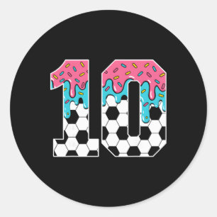Sticker Rond Football Crème Glacée 10 Ans Jeunesse 10e Annivers