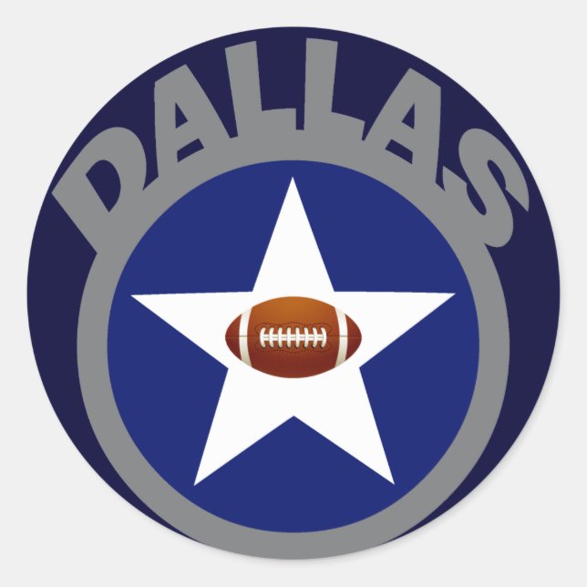 STICKER ROND FOOTBALL DALLAS (Devant)