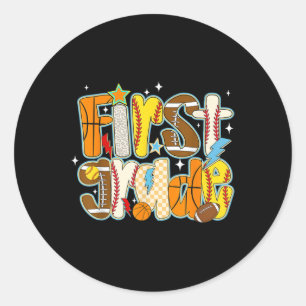 Sticker Rond Football de baseball de 1ère année S