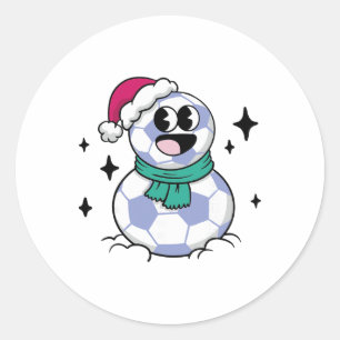 Sticker Rond Football de bonhomme de neige