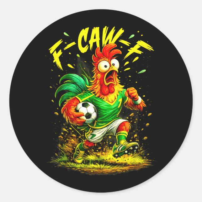 Sticker Rond Football de poulet (Devant)