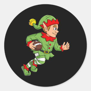 Sticker Rond Football des elfes de Noël Courir en arrière Garço
