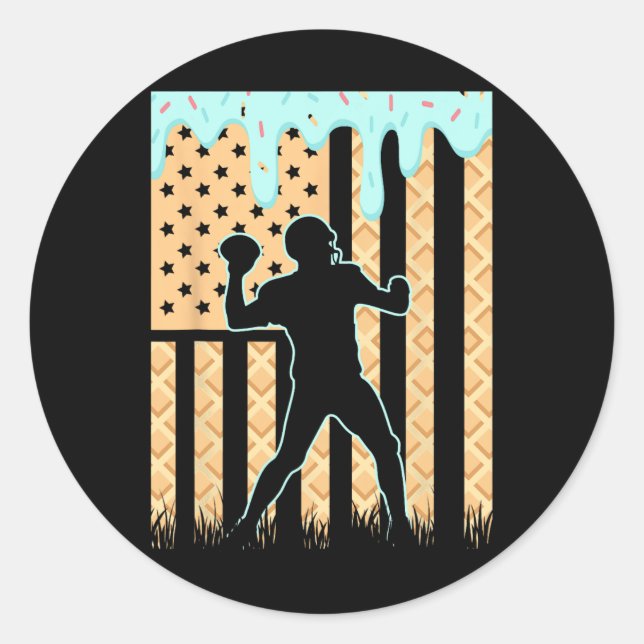 Sticker Rond Football Driys Driving Ice Cream Football Ame (Devant)