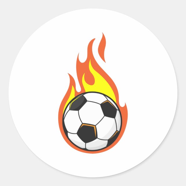 Sticker Rond Football en feu (Devant)