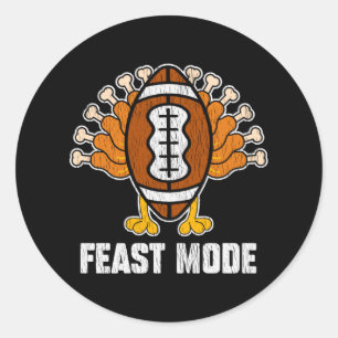 Sticker Rond Football en mode festif pour la dinde drôle de jeu