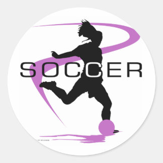 Sticker Rond Football - Filles - Rose
