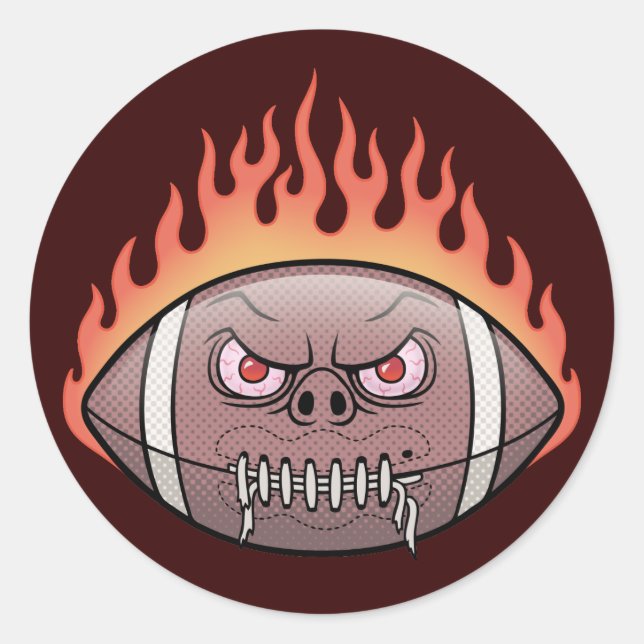 Sticker Rond Football - Flames (Devant)