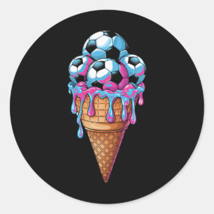 Sticker Rond Football glace Art aquarelle Enfants tout-petits S