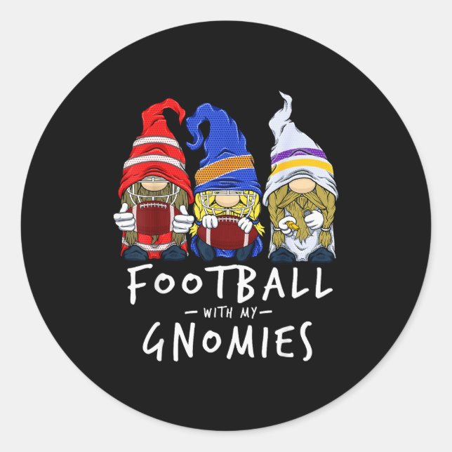 Sticker Rond Football Gnomes Football With My Gnomies For Boys  (Devant)