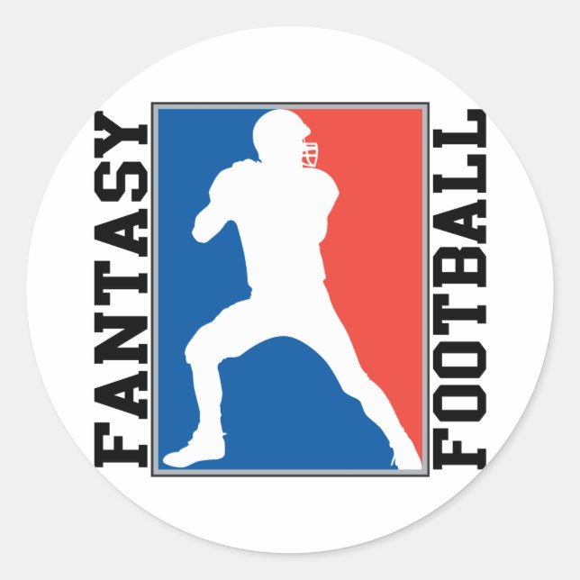 Sticker Rond Football Imaginaire, logo rouge blanc et bleu (Devant)