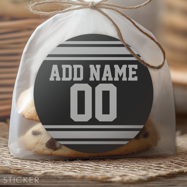 Sticker Rond Football Jersey - Personnaliser avec vos informati (Custom Sticker for Party Favors and Envelopes)