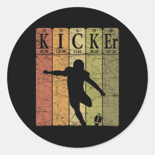 Sticker Rond Football Kicker éléments de table périodique Footb