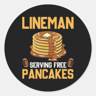 Sticker Rond Football Lineman Servant Des Pancakes Daily Offens
