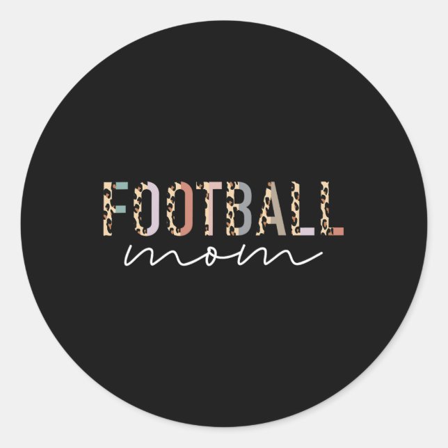 Sticker Rond Football Maman Cadeaux Football Empreinte de léopa (Devant)