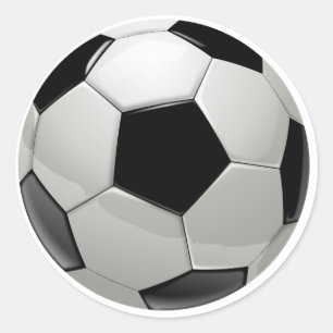 Sticker Rond Football noir et blanc
