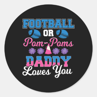 Sticker Rond Football Ou Pom Pom Papa Vous Aime - Football Gen