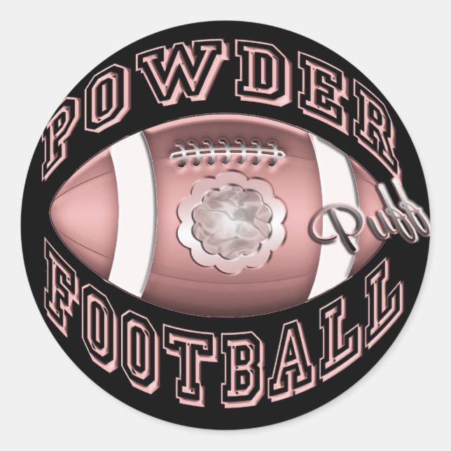 Sticker Rond Football pouf en poudre (Devant)