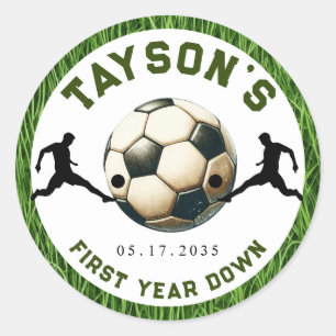 Sticker Rond Football première année bas 1er anniversaire