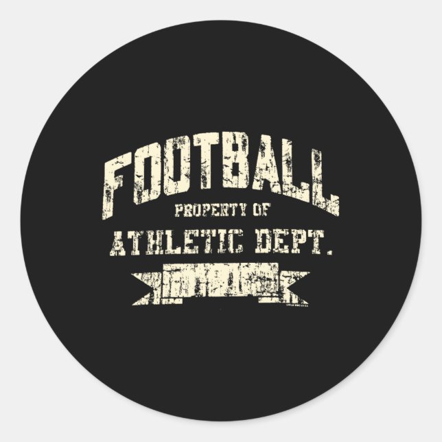 Sticker Rond Football Property Of Athletic Dept. Funny Design  (Devant)