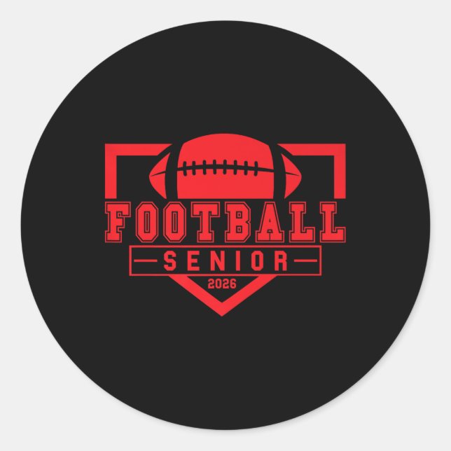 Sticker Rond Football Senior Night Football Senior 2026 Graduat (Devant)