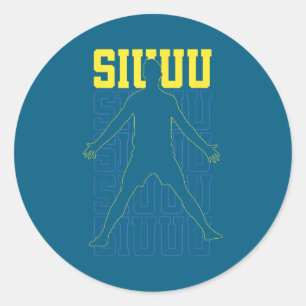 Sticker Rond Football Siuuu Joueur de Football