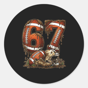 Sticker Rond Football Six Seven Drip 67 Mème Drôle 6-7 Football