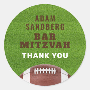 Sticker Rond Football Thème Bar Mitzvah