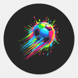 Sticker Rond Football Tie-Dye Coloré Football Byll