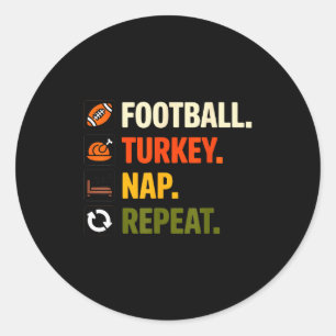 Sticker Rond Football Turquie Thanksgiving Pour Enfants Garçons