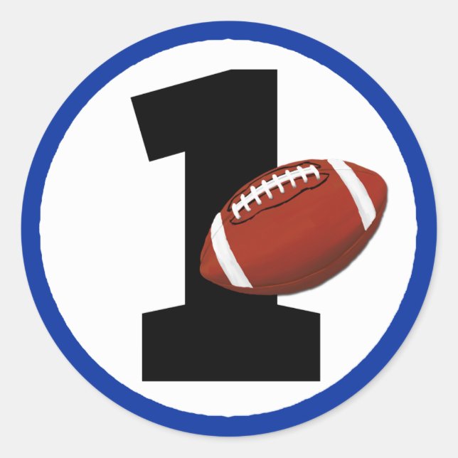 Sticker Rond Football Un premier anniversaire Baby Sports Party (Devant)