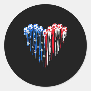 Sticker Rond Football Vintage 4 Juillet Hommes Drapeau Américai