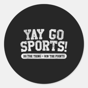 Sticker Rond Footbyll Soccer Bysketbyll Team Fun Yay Go Sports
